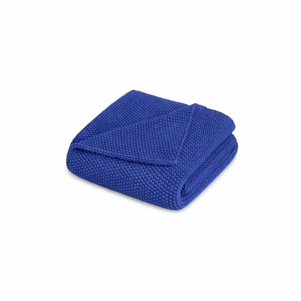Deep Blue Strickdecke aus Baumwolle