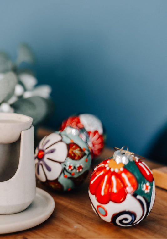 Handpainted Christmas boubles
