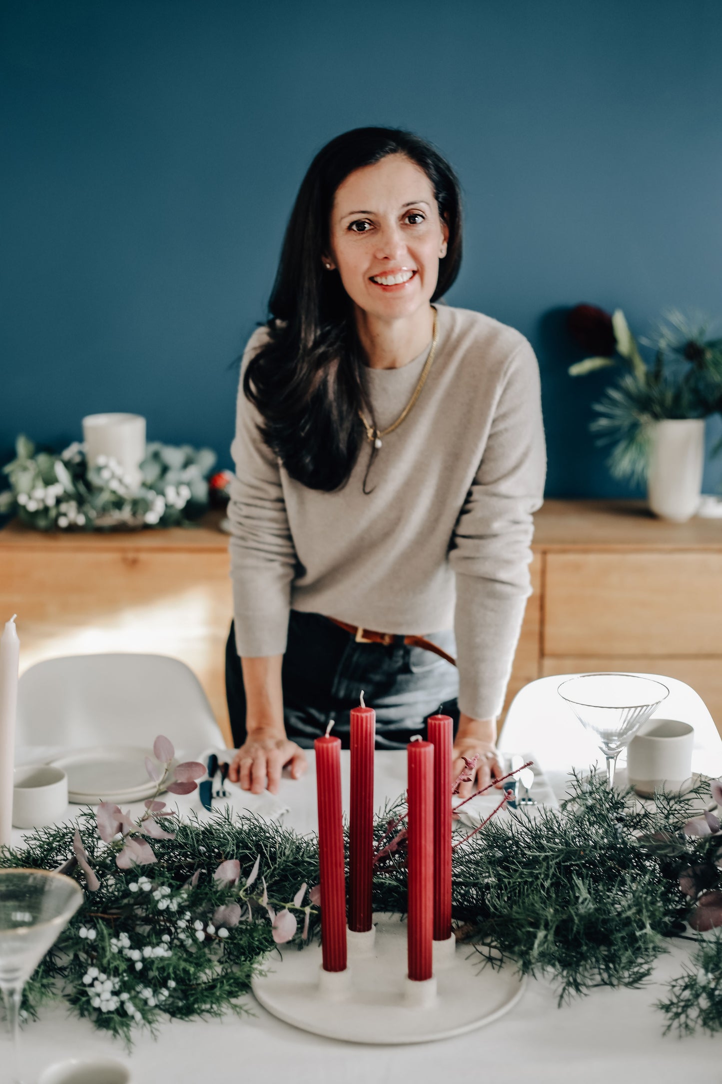 Round advent candle holder - handmade in Southern Spain